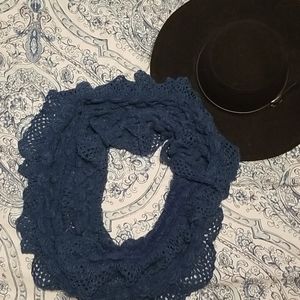 Crochet Blue Infinity Scarf